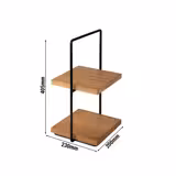 Etagère - 2-stufig - PERFECTO SMALL - Eckig - Metallgestell - Etagen aus Eichenholz