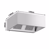Commercial Wall-Mounted Extractor Hood – 1200mm – with Baffle Filters & Lighting