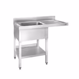 Commercial Dishwasher Sink Unit PREMIUM - 1200x700mm - Single Bowl Sink - Right Hand Drainer