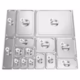 (6 stuks) Roestvrijstalen deksel GN 1/9