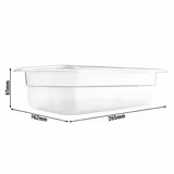 (6 uds) Cubeta de Policarbonato GN 1/4 - Transparente - Altura: 65 mm