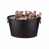 Vasque à bouteilles - TIN - Métal galvanisé - 11 litres - Noir - avec bac intérieur plastique