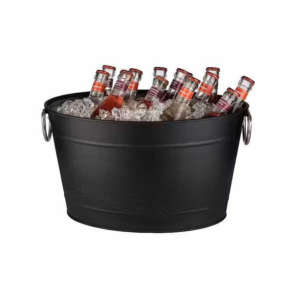 Drankbad - TIN - Metaal - 11L - zwart - met stapelbaar