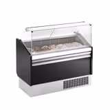Vitrine à glace LEVI – 1310 mm – refroidissement statique – pour 7+7 bacs à glace de 5 litres – Noir