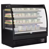 Vitrine murale réfrigérée - Libre-service - 1500mm - 480L - avec 3 étagères - arrière fermé - Noir