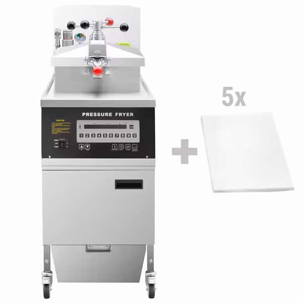 Drukfriteuse - 24 liter - 13,5 kW - digitale bediening - met oliefiltersysteem