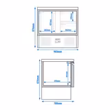 Commercial Counter Fridge ECO - 903x700mm - with 1 door - 2 drawers - capacity 240 litres
