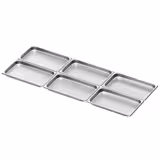 (6 pcs) Acier inoxydable Bac GN GN 1/1 - Profondeur: 40mm