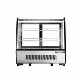 Countertop refrigerated display case - 120L - 696mm - Double glazing - round - with 2 shelves - rear sliding glass doors