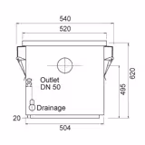Separador de gordura - 132L - incl. decantador de lamas 52L - até 200 refeições/dia - 1480l/h