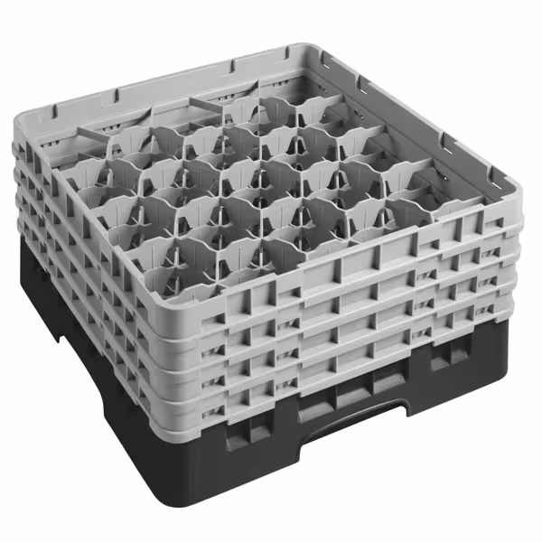 CAMBRO | CAMRACK® - Lasipesukori 1/1 - 20 lokeroa - 4 jatko-osalla - 500x500mm - Musta