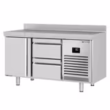 Table réfrigérée Premium PLUS - 1468 x 700 mm - avec 1 porte - 2 tiroirs - avec dosseret