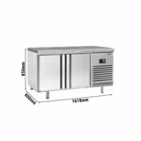 Bakkerij vrieswerkbank Premium PLUS - 1618x800mm - met 2 deuren & granieten werkblad