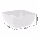 (6 uds) Bol cuadrado - FRIENDLY - PET (reciclado) - 3,8L - 250x250mm - Profundidad: 120mm - Blanco