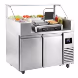 Banco preparazione refrigerato - 1210mm - 2 porte - per 9x GN 1/6 - incl. griglia a contatto