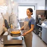 Commercial Single Round Waffle Maker, Fixed Plate – Ø180 mm, Stainless Steel