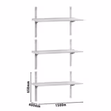 Étagère murale ECO en inox - 1500 × 400 mm - avec 3 étages