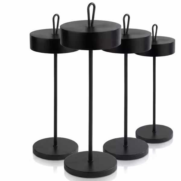 (4 pièces) Lampe de table – CLEO – dimmable en 3 niveaux – Ø 120 mm – Noir