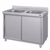 Commercial Sink Cabinet ECO - 1200x700mm - with 2 bowls centre