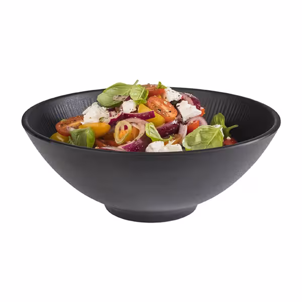 (6 stuks) Schaal - NERO - Melamine - 1,7L - rond - Ø240mm - stapelbaar - Zwart