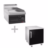 Elektro Bratplatte - 3,6 kW - Glatt - inkl. Unterbau mit 1 Tür