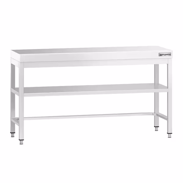 Tavolo da lavoro in acciaio inox PREMIUM - 1600x800mm - con ripiano inferiore & traversi di rinforzo