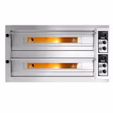 Forno elettrico per pizza - Platea in mattoni refrattari - 1420x1030mm - 6+6 pizze Ø33cm - fino a 400°C - Meccanico