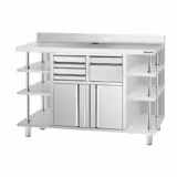 Arbeitsschrank - für Kaffeemaschine - 1960x600mm - mit Ausklopfer, 2 Schubladen, 2 Türen & Aufkantung