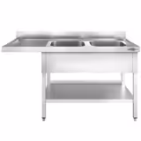 Commercial Dishwasher Sink Unit PREMIUM - 1600x700mm - Double Sink - Left Hand Drainer