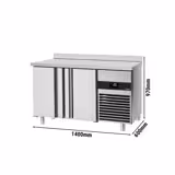 Masă frigorifică PREMIUM - 1400x600mm - cu 2 uși - cu rebord