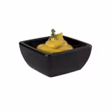 (6 pcs) Dipping Pot - PURE - Melamine - 50ml - rectangular - 65x65mm - Black