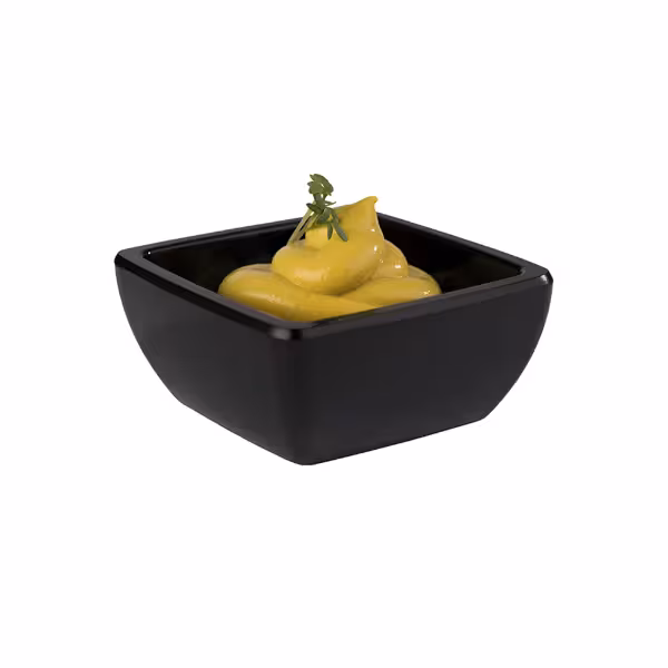 (6 stuks) Dipschaaltje - PURE - Melamine - 50ml - hoekig - 65x65mm - Zwart