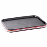 (6 stuks) Fastfood-dienblad FAST FOOD - Polypropyleen - 41x30,5cm - hoogte: 25mm - Zwart - antislip-oppervlak - geschikt voor vaatwasser