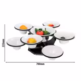 Etagère / Supporto per Buffet - rotante - nero - incl. 9 ciotole in melamina - rotonde