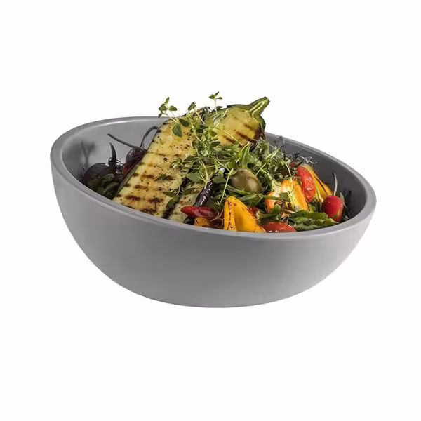 (6 db) Tál - ELEMENT LOOK - melamin - 1,45 l - szögletes - 260x260 mm - csúszásgátlós talppal, halmozható - szürke