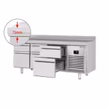 Koelwerkbank PREMIUM PLUS - 1960x700mm - met 6 laden - opstand