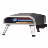 Forno a gas per pizza da esterno - Platea in mattoni refrattari - 562x702mm - 1 pizza Ø40cm - fino a 500°C - Meccanico - Nero - incl. Tragetasche