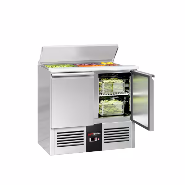 Saladette PREMIUM - 903mm - 2 deuren - met RVS deksel voor 2x GN 1/1 & 3x GN 1/6