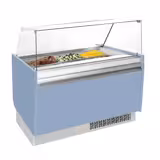 Ice Cream Serve Over Counter | LIAM - 1310mm - with LED lighting - for 10+10 x 5 litres Napoli pans - Light Blue - Static cooling