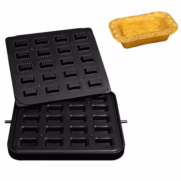 Platen voor tarteletmachine TMPIC - vorm: 20x rechthoek - 65x42mm