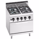 Fogão a gás - 28 kW - 4 queimadores - inkl. forno a gás estático - 7,8 kW