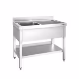 Evyeli Yıkama Tezgahı PREMIUM - 1000x700mm - Alt Tablalı - Tek Evyeli Sol