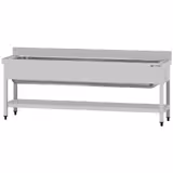 Stainless Steel Commercial Sink Unit ECO - 2000x700mm - with Undershelf & Single Bowl - with Upstand