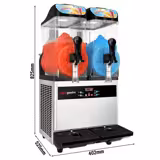 Slush-Maschine - 2x 12 Liter - 850 Watt - Digital - Schwarz/Silber