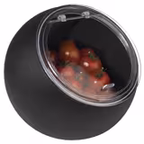 (2 szt.) Miska bufetowa okrągła - MOON - 2-elementowy zestaw - Melamina - 0,8l - 190x190x175mm - Czarny