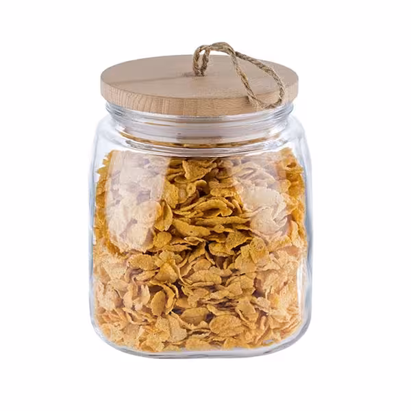 (6 unid) Frasco de vidro com tampa de rosca - WOODY - 2 l - Transparente