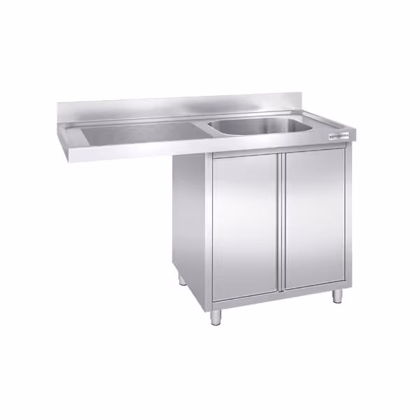 Chiuvetă 1,4m - 1 cuvă în partea dreaptă L 60 x B 50 x T 30 cm