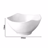 (6 pcs) Coupe - GLOBAL BUFFET - Mélamine - 6L - carré - 350x350mm - Profondeur : 170mm - Blanc