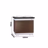 Tellerspender DUBLIN - beheizt - 1 kW - 700mm - mit Rollen - 100 Teller - schwarze Granit-Arbeitsplatte