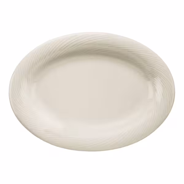 (12 pieces) SEMPRE | Oval Porcelain Doner Kebab Plate – 330 mm - Cream